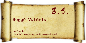 Bogyó Valéria névjegykártya